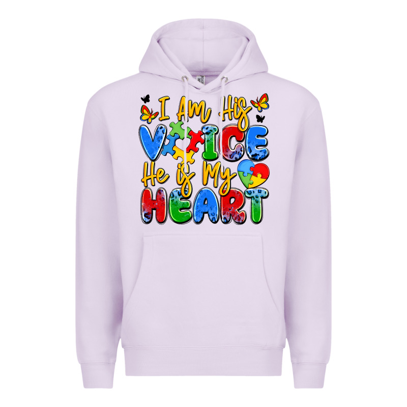 I Am His Voice He Is My Heart Premium Hoodie by JahusDesignShop | Teevron