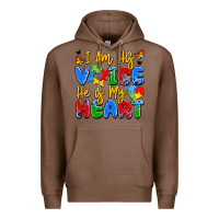 Chestnut i am his voice he is my heart Premium Hoodie - JahusDesignShop