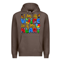 Coffee i am his voice he is my heart Premium Hoodie - JahusDesignShop