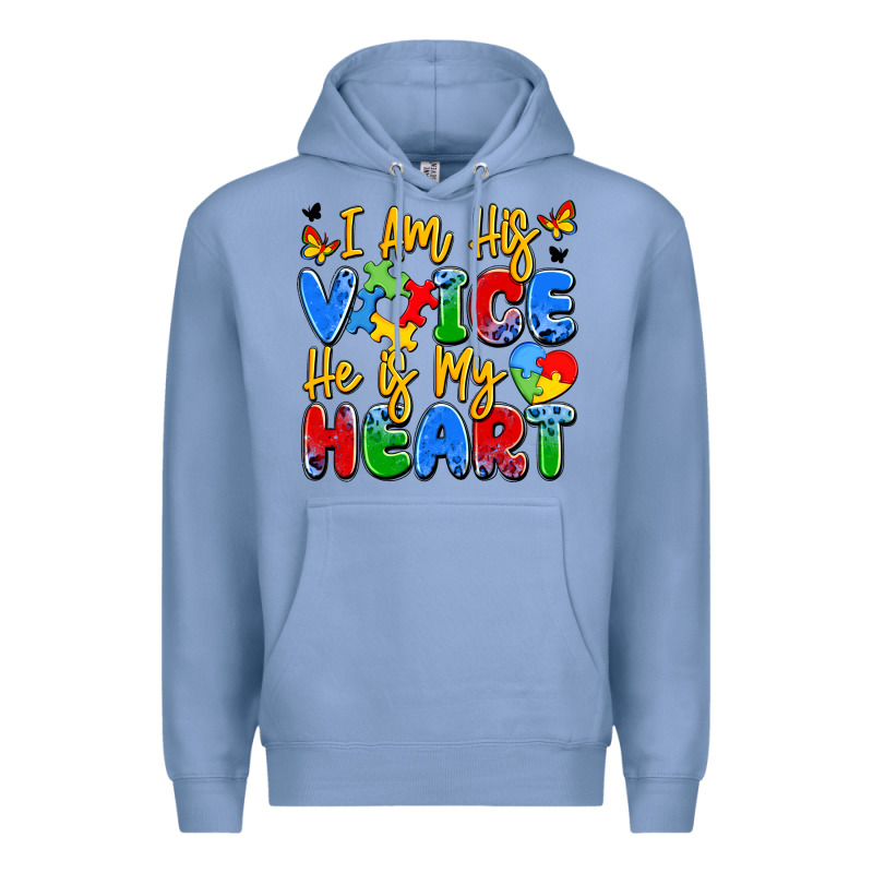 I Am His Voice He Is My Heart Premium Hoodie by JahusDesignShop | Teevron