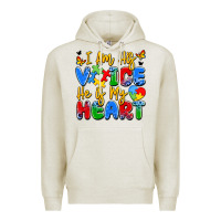 Oatmeal Heather i am his voice he is my heart Premium Hoodie - JahusDesignShop