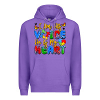 Purple i am his voice he is my heart Premium Hoodie - JahusDesignShop