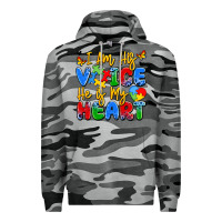 Slate Camo i am his voice he is my heart Premium Hoodie - JahusDesignShop