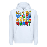 White i am his voice he is my heart Premium Hoodie - JahusDesignShop