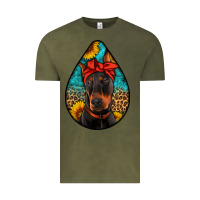 Vintage Olive doberman Vintage Tee - Artiststas
