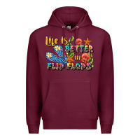 Burgundy life is better in flip flops summer Premium Hoodie - JahusDesignShop
