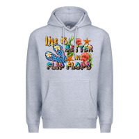 Heather Grey life is better in flip flops summer Premium Hoodie - JahusDesignShop