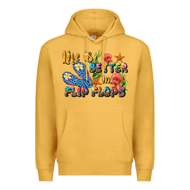 Life Is Better In Flip Flops Summer Premium Hoodie by JahusDesignShop | Teevron