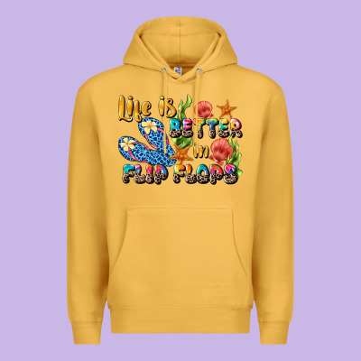 Life Is Better In Flip Flops Summer Premium Hoodie Designed By Jahusdesignshop