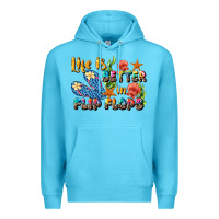 Ocean Blue life is better in flip flops summer Premium Hoodie - JahusDesignShop