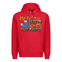 Red life is better in flip flops summer Premium Hoodie - JahusDesignShop