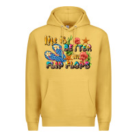 Antique Gold life is better in flip flops summer Premium Hoodie - JahusDesignShop