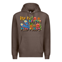 Coffee life is better in flip flops summer Premium Hoodie - JahusDesignShop