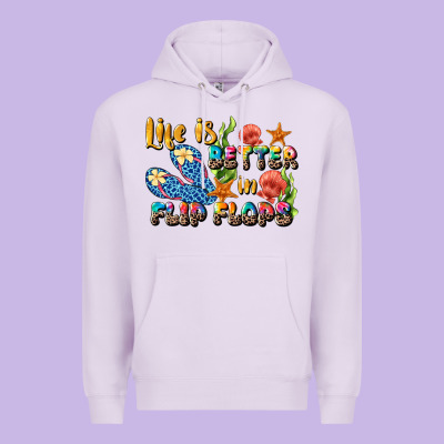Life Is Better In Flip Flops Summer Premium Hoodie Designed By Jahusdesignshop