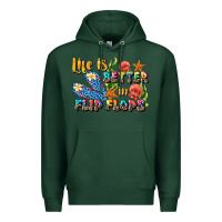 Sports Green life is better in flip flops summer Premium Hoodie - JahusDesignShop