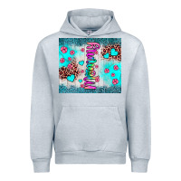 Heather Grey mommy leopard turquoise Urban Hoodie - JahusDesignShop