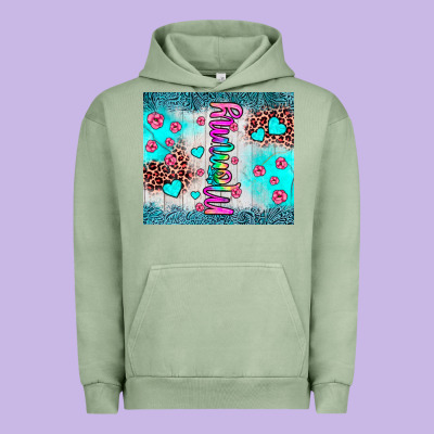 Mommy Leopard Turquoise Urban Hoodie Designed By Jahusdesignshop