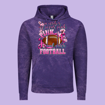 In October We Wear Pink And Watch Football Vintage Hoodie Designed By Adodesignshop