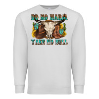 Dove Grey do no harm take no bull western Premium Sweatshirt - texasbilliewilder