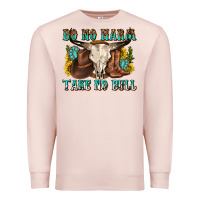 Pale Pink do no harm take no bull western Premium Sweatshirt - texasbilliewilder