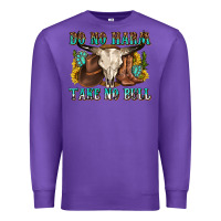 Purple do no harm take no bull western Premium Sweatshirt - texasbilliewilder