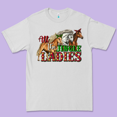 All The Jingle Ladies Christmas Horses Premium Tee Designed By Lillyallendesigns