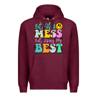 Burgundy bit of a mess but doing my best Premium Hoodie - JahusDesignShop
