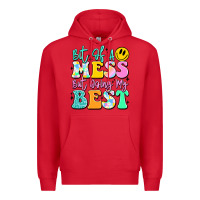 Red bit of a mess but doing my best Premium Hoodie - JahusDesignShop