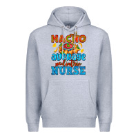 Heather Grey nacho average pediatric nurse   with nacho Premium Hoodie - AdoDesignShop