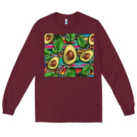 Burgundy avacado Long Sleeve Tee - BarkalooDesign