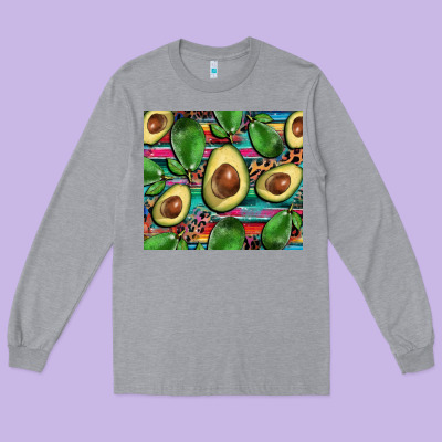 Avacado Long Sleeve Tee Designed By Barkaloodesign