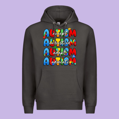 Autism Accept Understand Adopt Advocate Premium Hoodie Designed By Jahusdesignshop