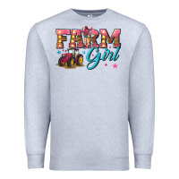 Heather Grey farm girl Premium Sweatshirt - texasbilliewilder