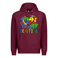 Burgundy different is beautiful Premium Hoodie - JahusDesignShop