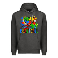 Charcoal Heather different is beautiful Premium Hoodie - JahusDesignShop
