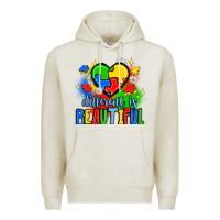 Oatmeal Heather different is beautiful Premium Hoodie - JahusDesignShop