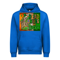 Cobalt irish flag with shamrocks  dead inside but lucky Urban Hoodie - AdoDesignShop