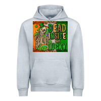 Heather Grey irish flag with shamrocks  dead inside but lucky Urban Hoodie - AdoDesignShop