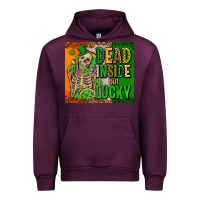 Mauve Wine irish flag with shamrocks  dead inside but lucky Urban Hoodie - AdoDesignShop