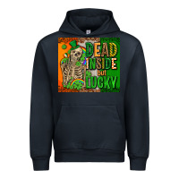 Navy irish flag with shamrocks  dead inside but lucky Urban Hoodie - AdoDesignShop