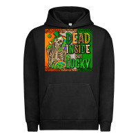 Pigment Black irish flag with shamrocks  dead inside but lucky Urban Hoodie - AdoDesignShop