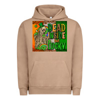 Pigment Burro irish flag with shamrocks  dead inside but lucky Urban Hoodie - AdoDesignShop