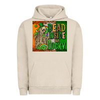 Pigment French Oak irish flag with shamrocks  dead inside but lucky Urban Hoodie - AdoDesignShop