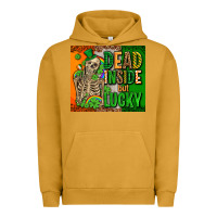 Pigment Peanut Butter irish flag with shamrocks  dead inside but lucky Urban Hoodie - AdoDesignShop