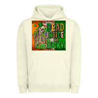 Pigment Pistachio irish flag with shamrocks  dead inside but lucky Urban Hoodie - AdoDesignShop