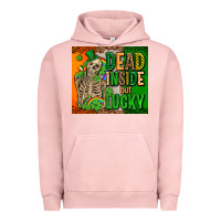Pigment Salmon irish flag with shamrocks  dead inside but lucky Urban Hoodie - AdoDesignShop