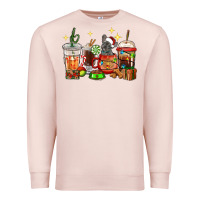 Pale Pink Christmas coffee cups with French Bulldog Premium Sweatshirt - RanaPortraitStore