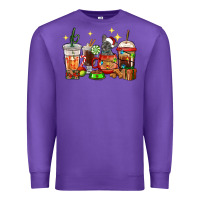 Purple Christmas coffee cups with French Bulldog Premium Sweatshirt - RanaPortraitStore
