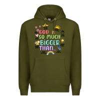 Army Green god is bigger Premium Hoodie - JahusDesignShop