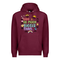 Burgundy god is bigger Premium Hoodie - JahusDesignShop